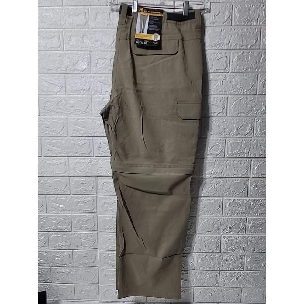 Men's B.C. CLOTHING Stretch Convertible Pants  Shorts Beige Belted Size XXL x 30